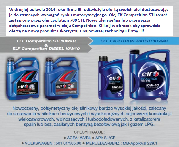 nowy olej elf